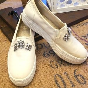 KATE Spade x Keds | White Wedding Slip On Sneakers